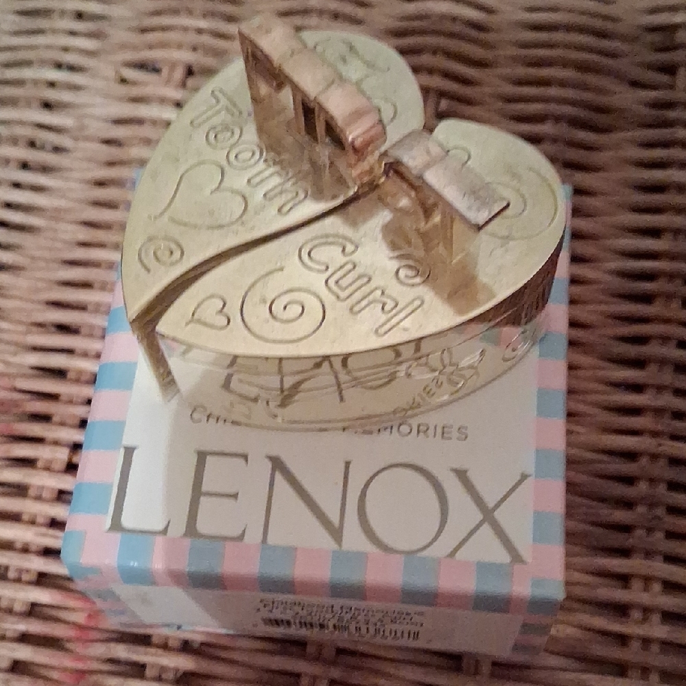 Lenox Gold Heart First Tooth & First Curl Keepsake Box